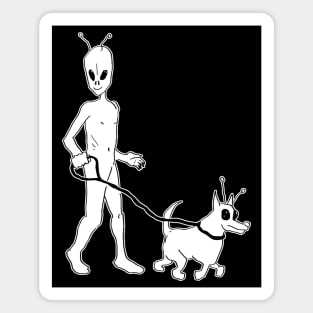 Alien walking his dog Magnet